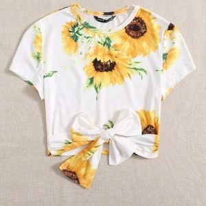 Front-tie Sunflower tee
